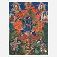 A Tibetan Thanka depicting Vajrapani 唐卡绘金刚手菩萨 19th century or earlier ???????