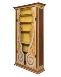 An Italian Baroque Style Polychrome Decorated Bookcase