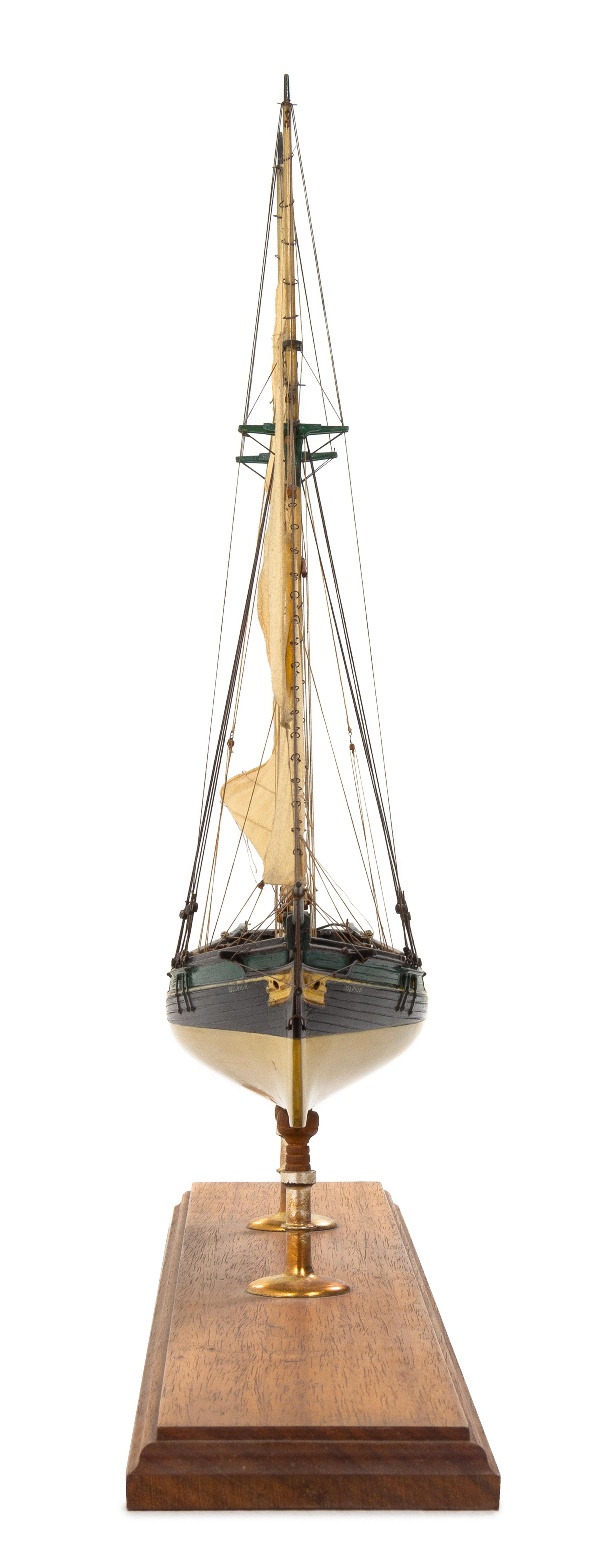 A Model of the Schooner "Dolphin" Height 17 7/8 x length of base 26 inches.