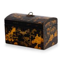 A George III Black Japanned Tea Caddy