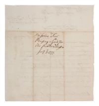 [REVOLUTIONARY WAR]. AVERY, Jr. John (1739-1806). "Resolve for Raising a Gard [ sic ] for the Powder House," signed ("John Avery Dpy Secy") as Deputy Secretary of the Province of Massachusetts. "In the House of Representatives," 3 January 1777.