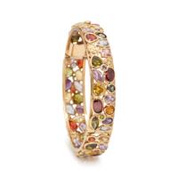 YELLOW GOLD AND MULTIGEM BANGLE BRACELET