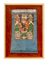 A Tibetan Thangka 11 1/2 x 8 1/2 inches (image).