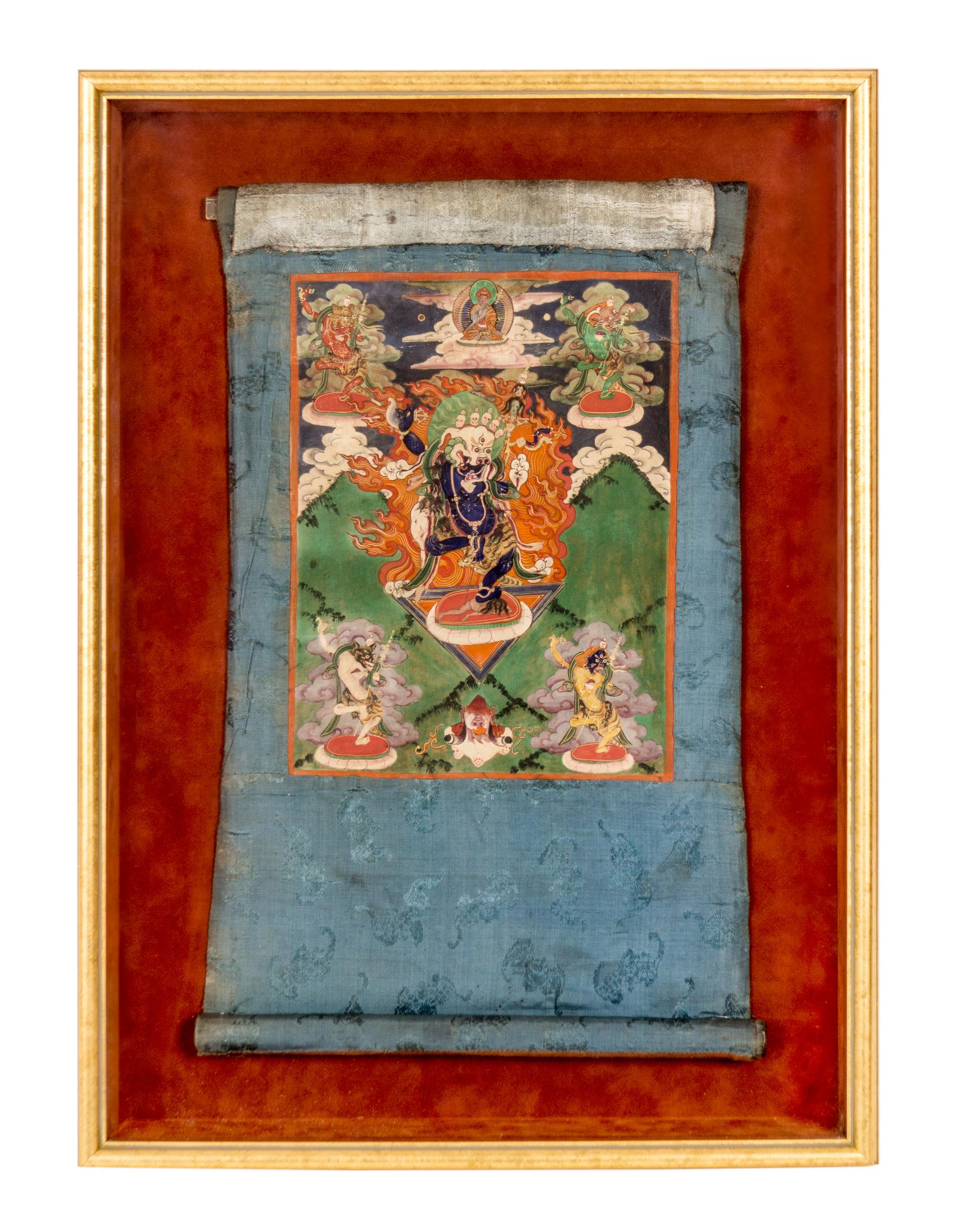 A Tibetan Thangka 11 1/2 x 8 1/2 inches (image).