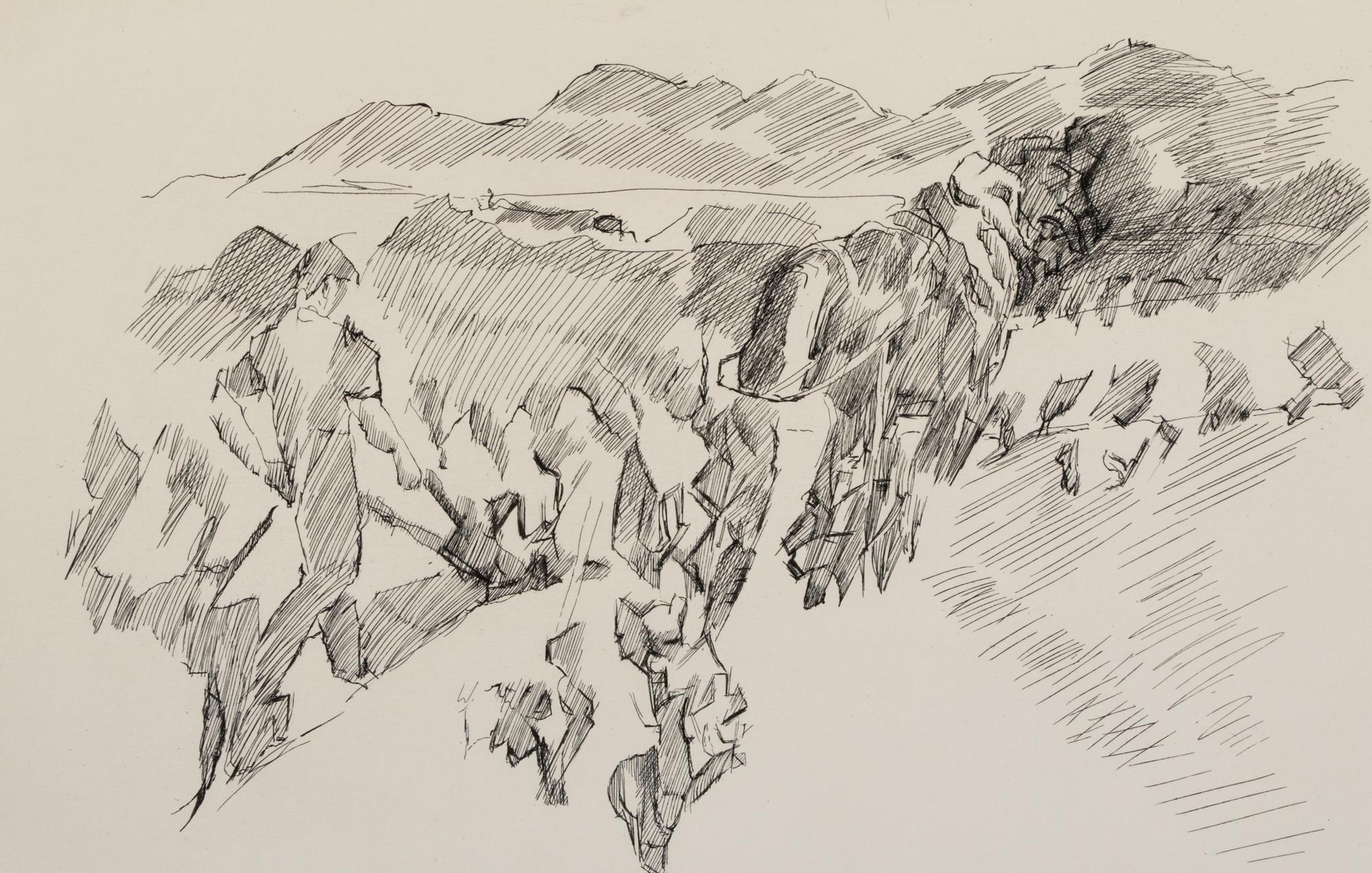 Jacques Villon, (French, 1875-1963), A group of five works: Hésiode, Les Travaux et les Jours: C'est à l'âge propice qu'il faut conduir