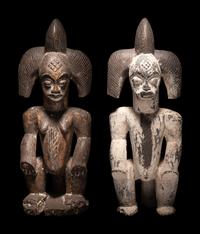 Two Punu Wood Figures