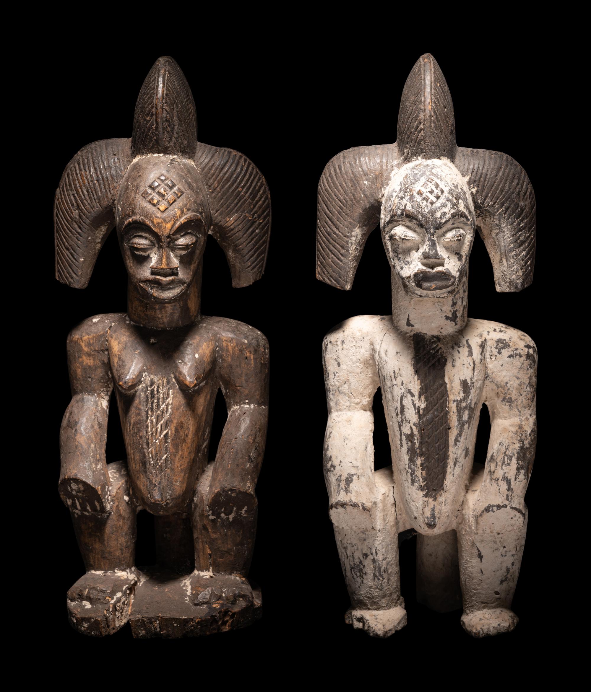Two Punu Wood Figures