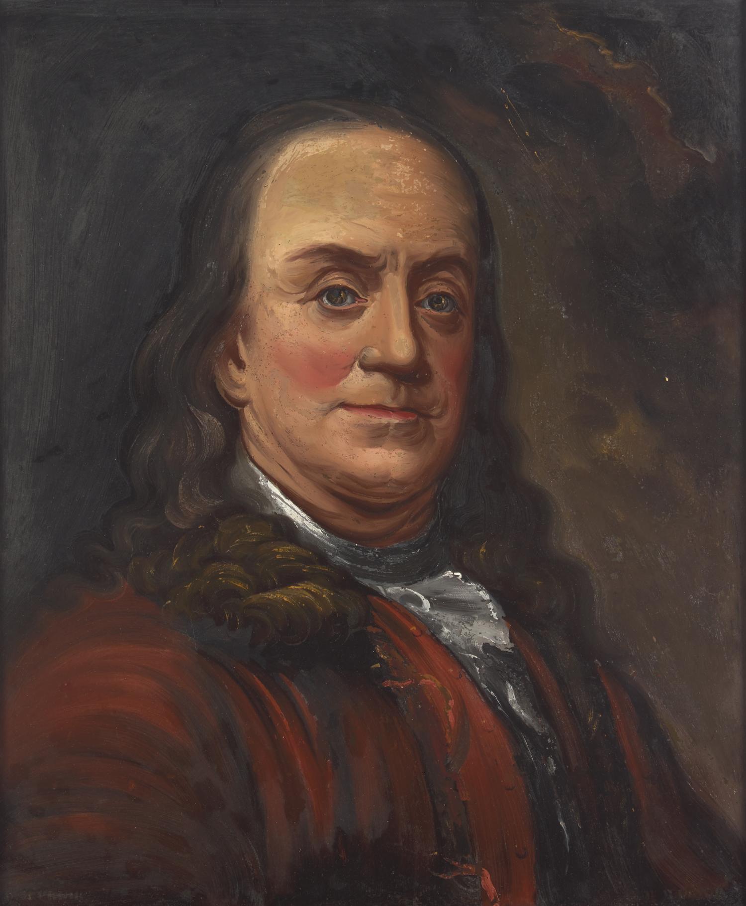 William Matthew Prior Benjamin (1806-1873), After Joseph Siffred Duplessis (1725-1802), An Eglomise Portrait of Benjamin Franklin