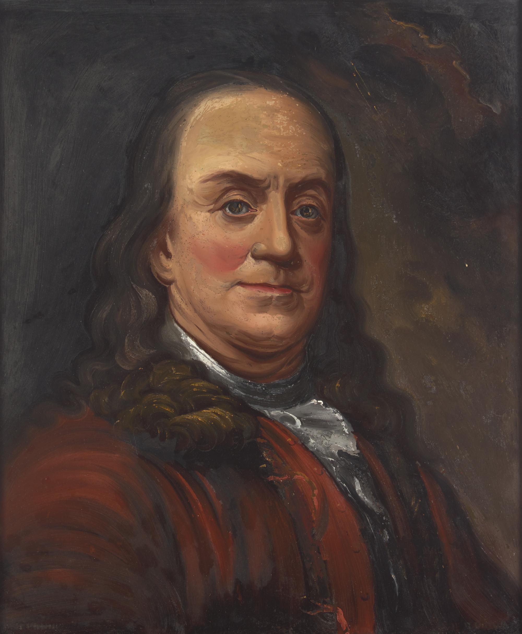 William Matthew Prior Benjamin (1806-1873), After Joseph Siffred Duplessis (1725-1802), An Eglomise Portrait of Benjamin Franklin