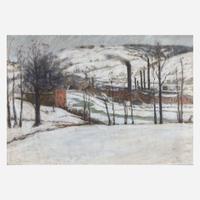 Frederick R. Wagner (American, 1864-1940) Factory in the Snow