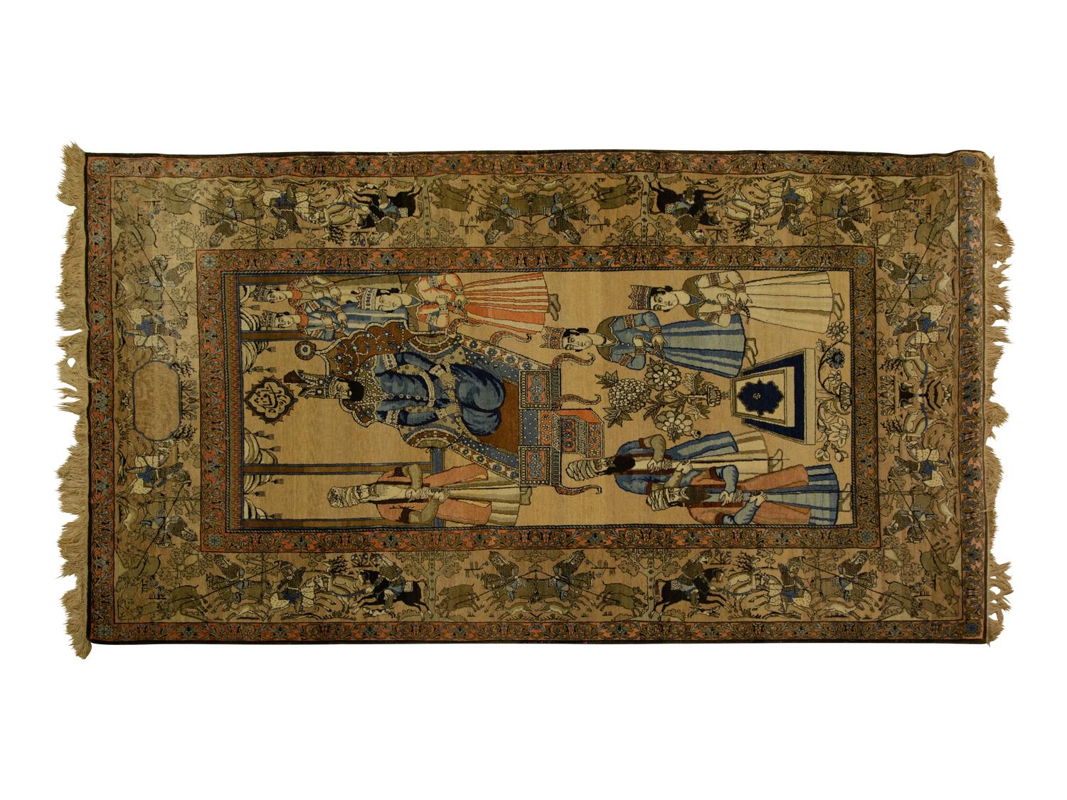 An Indian Wool Pictorial Rug