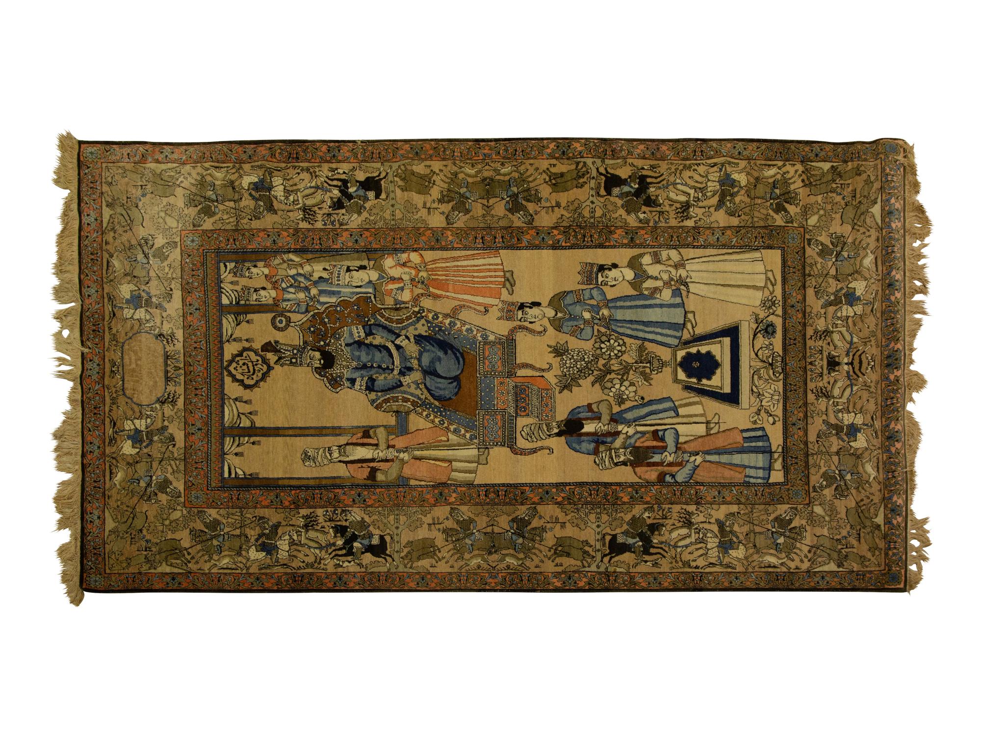 An Indian Wool Pictorial Rug