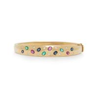 MULTIGEM AND DIAMOND BANGLE BRACELET