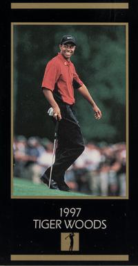 An Uncut Sheet of 1998 Masters Champions of Golf Cards (Tiger Woods Rookie)