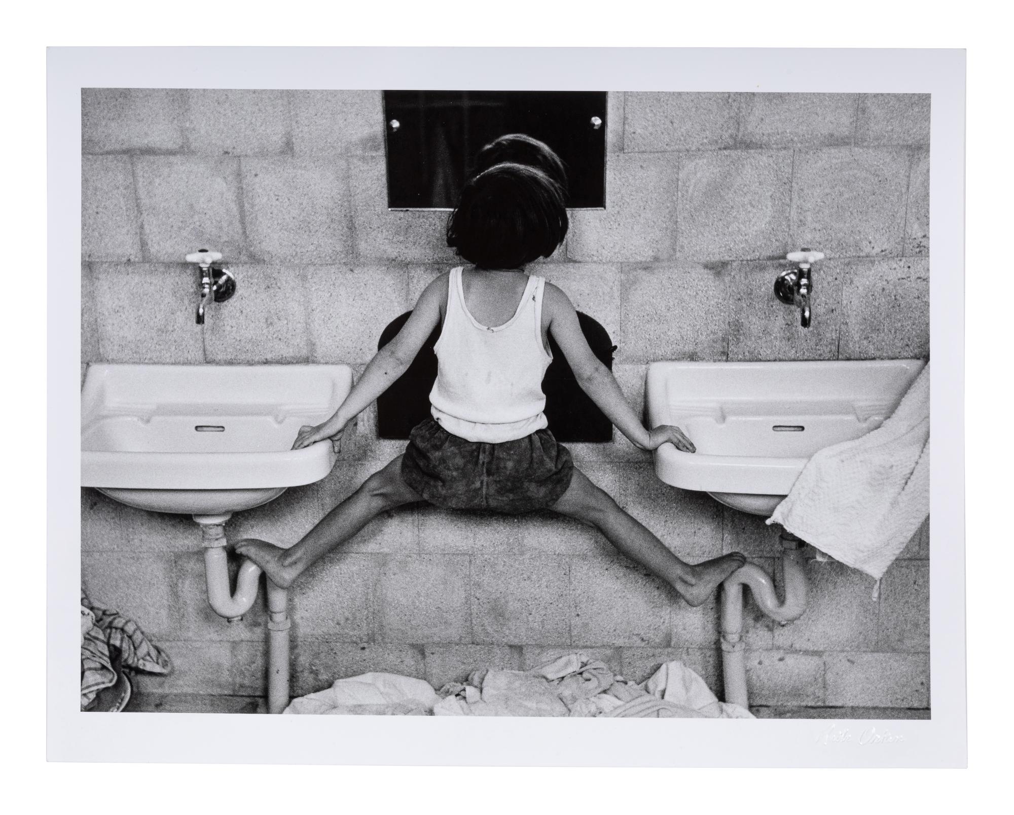 Ruth Orkin (1921-1985) Tirza on Sinks, Tel Aviv, Israel, 1951