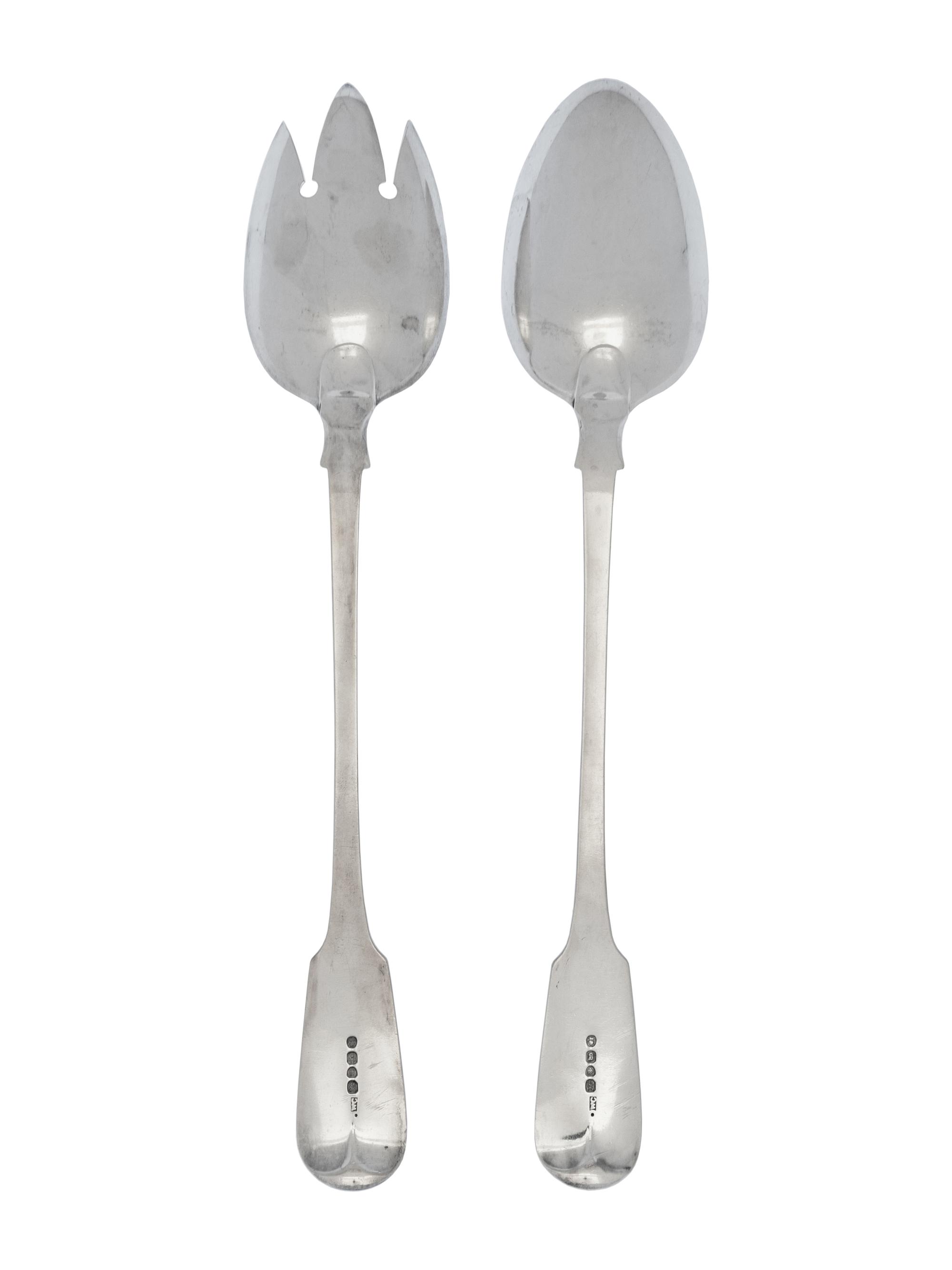 A George IV Silver Stuffing Fork and Spoon