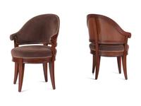 A Pair of Dessin Fournir Barrel-Back Armchairs