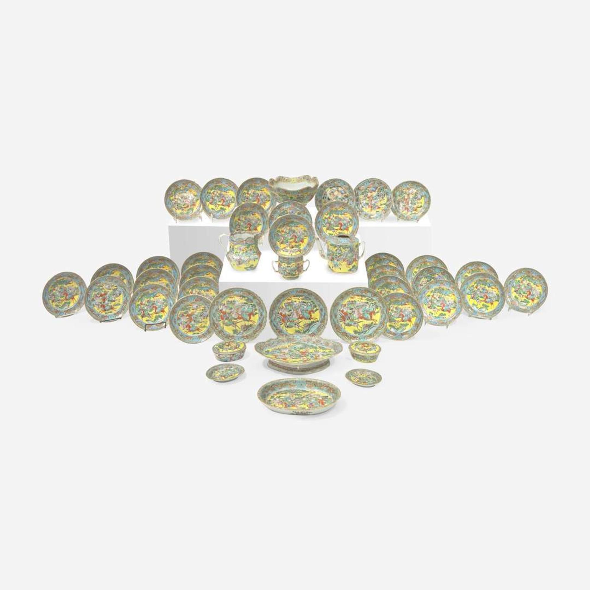 A collection of forty-three Chinese Export porcelain tablewares 19th century