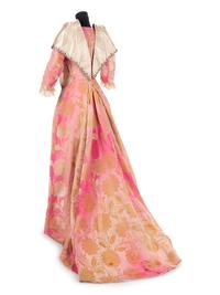 Mrs Donovan Labelled Embroidered Silk Satin, Faille and Velvet Morning Dress 1896