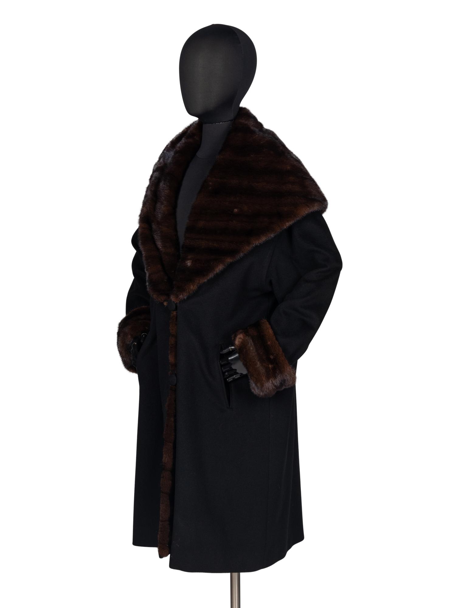 J. Mendel Wool Coat With Mink Trim