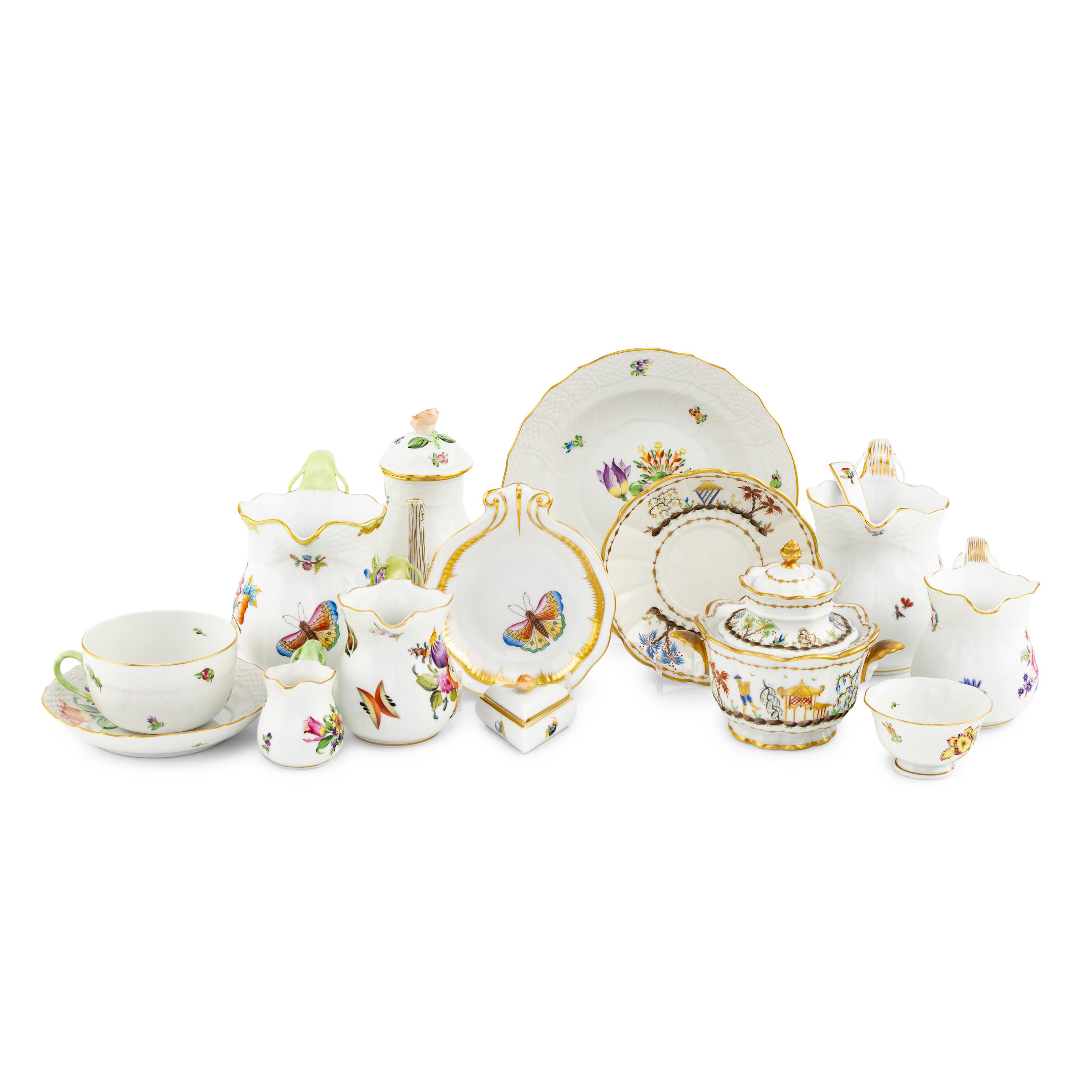 A Collection of Herend Porcelain Table Articles