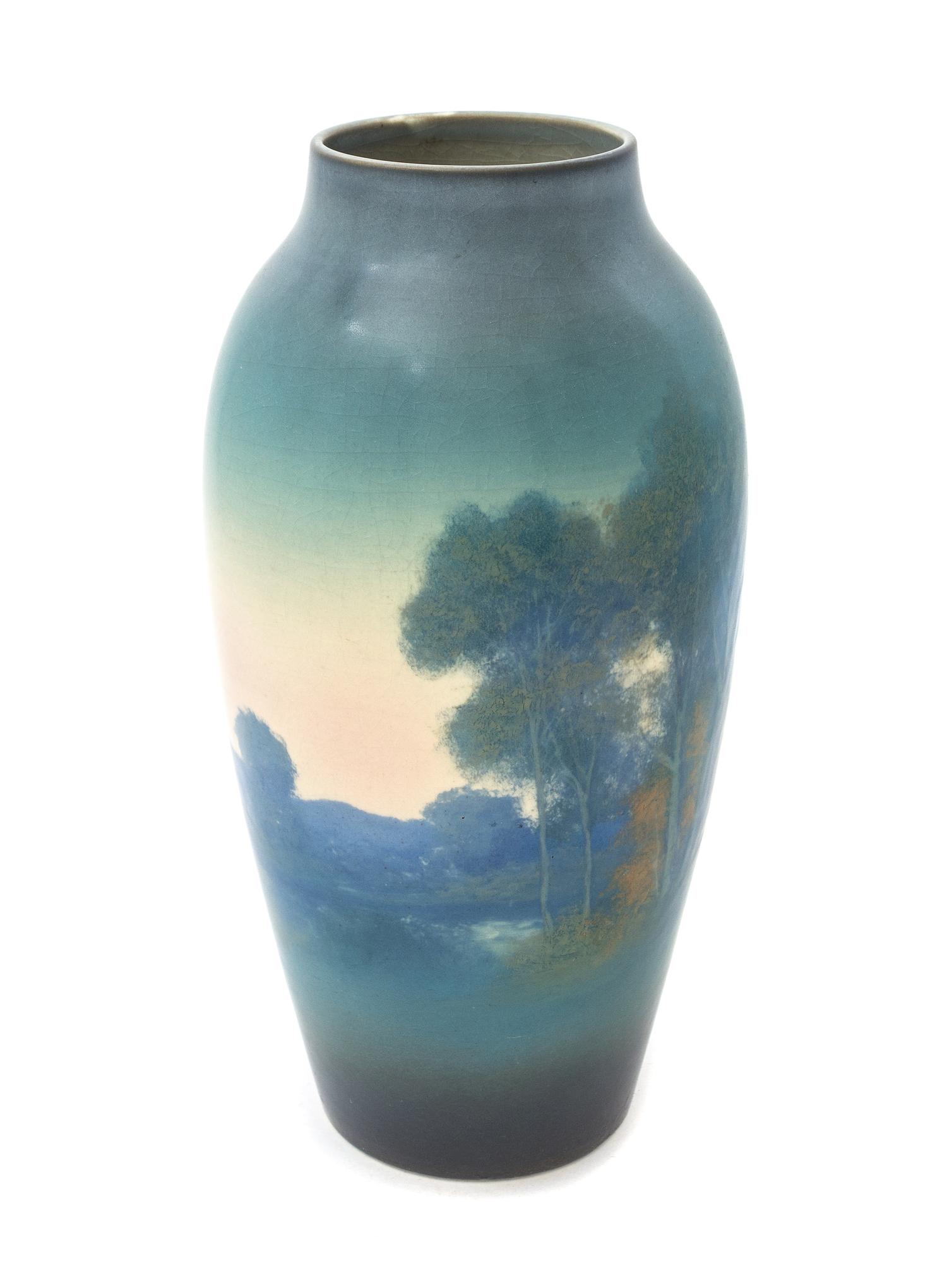 A Rookwood Pottery Vellum Glaze Vase, Edward Thomas Hurley Height overall 10 3/4 inches. — 1922