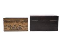 A Lacquer Tea Caddy and a Rosewood Toiletry Box