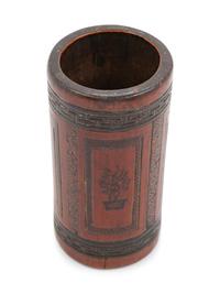 Two Chinese Carved Brush Pots, Bitong