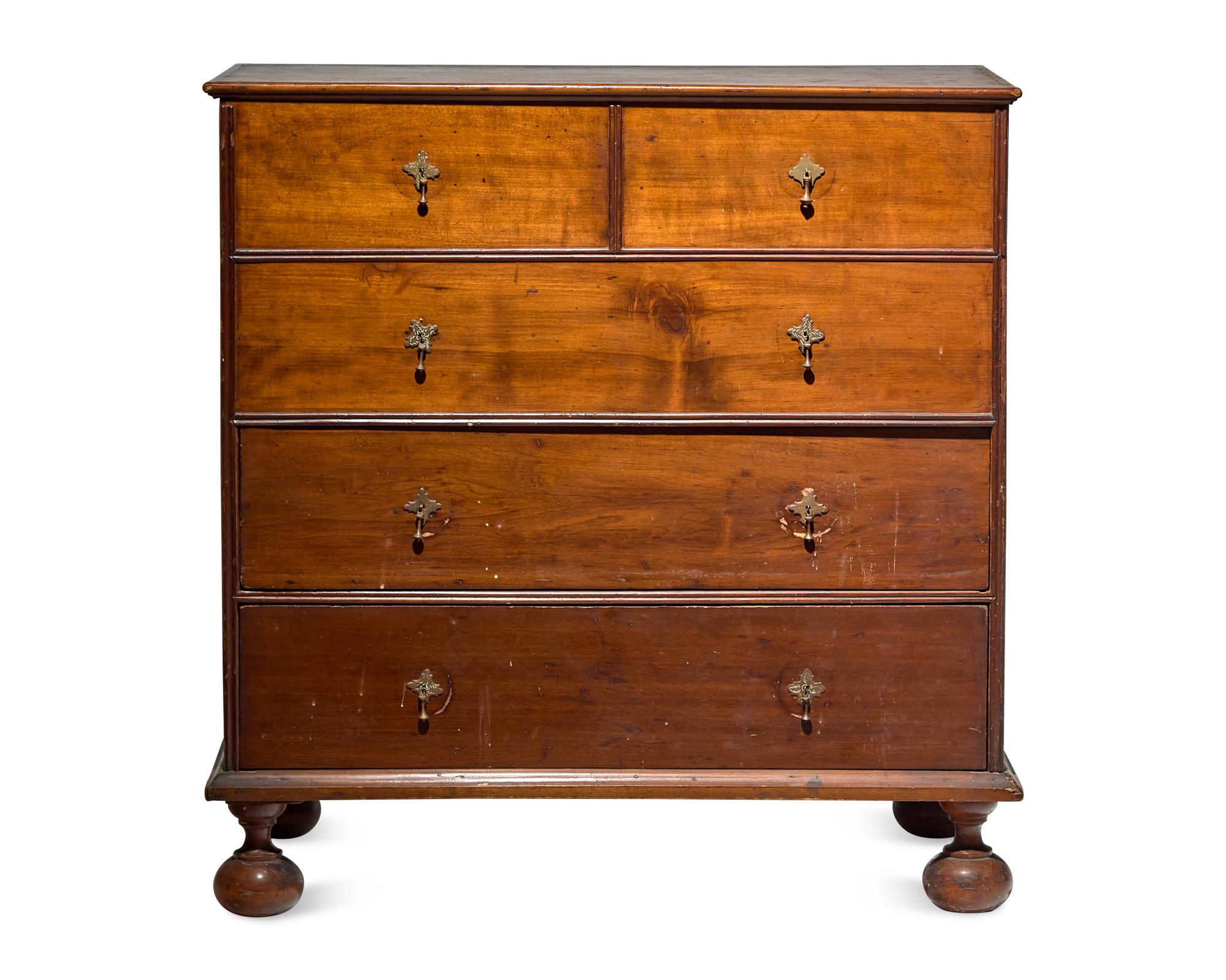 A William & Mary Maple Mule Chest, New England, Circa 1720