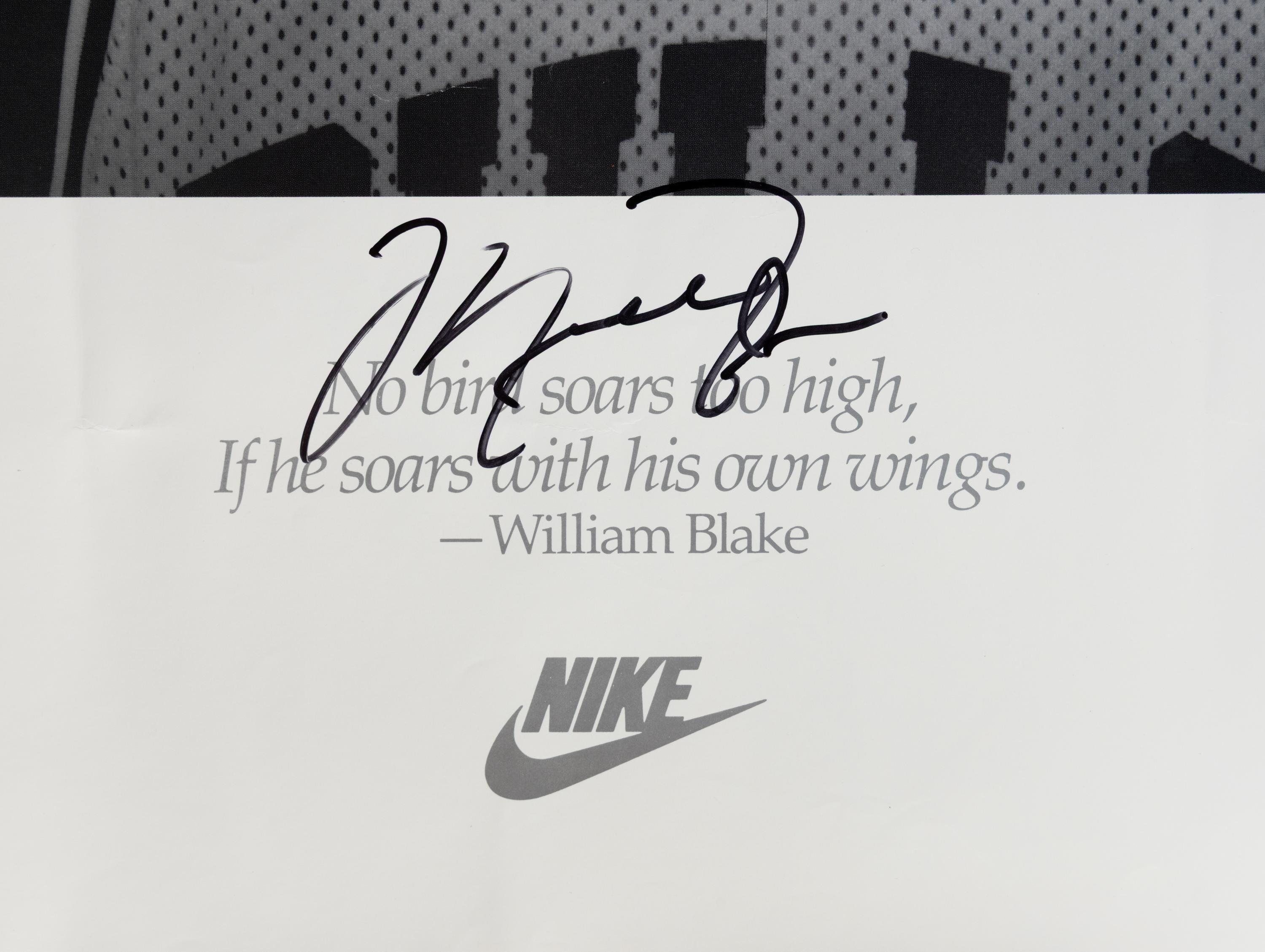A Michael Jordan Signed Autograph Original Nike Wings Poster (Beckett Authentication Services Letter)