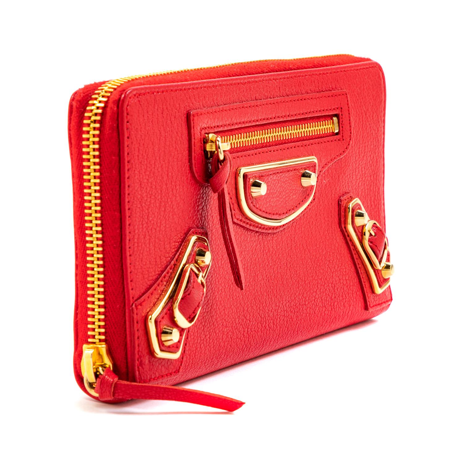 Balenciaga Wallet Clutch in 'Rouge Grenade' Leather, 2016