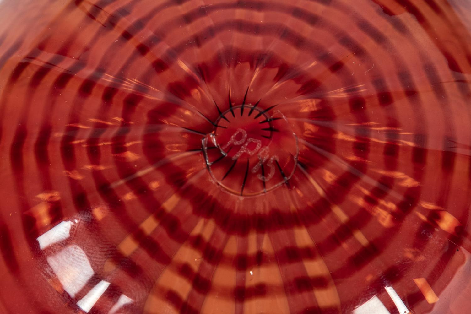 Red Seaform Pair with Ebony Lip Wraps, 1995 Portland Press Editions, USA