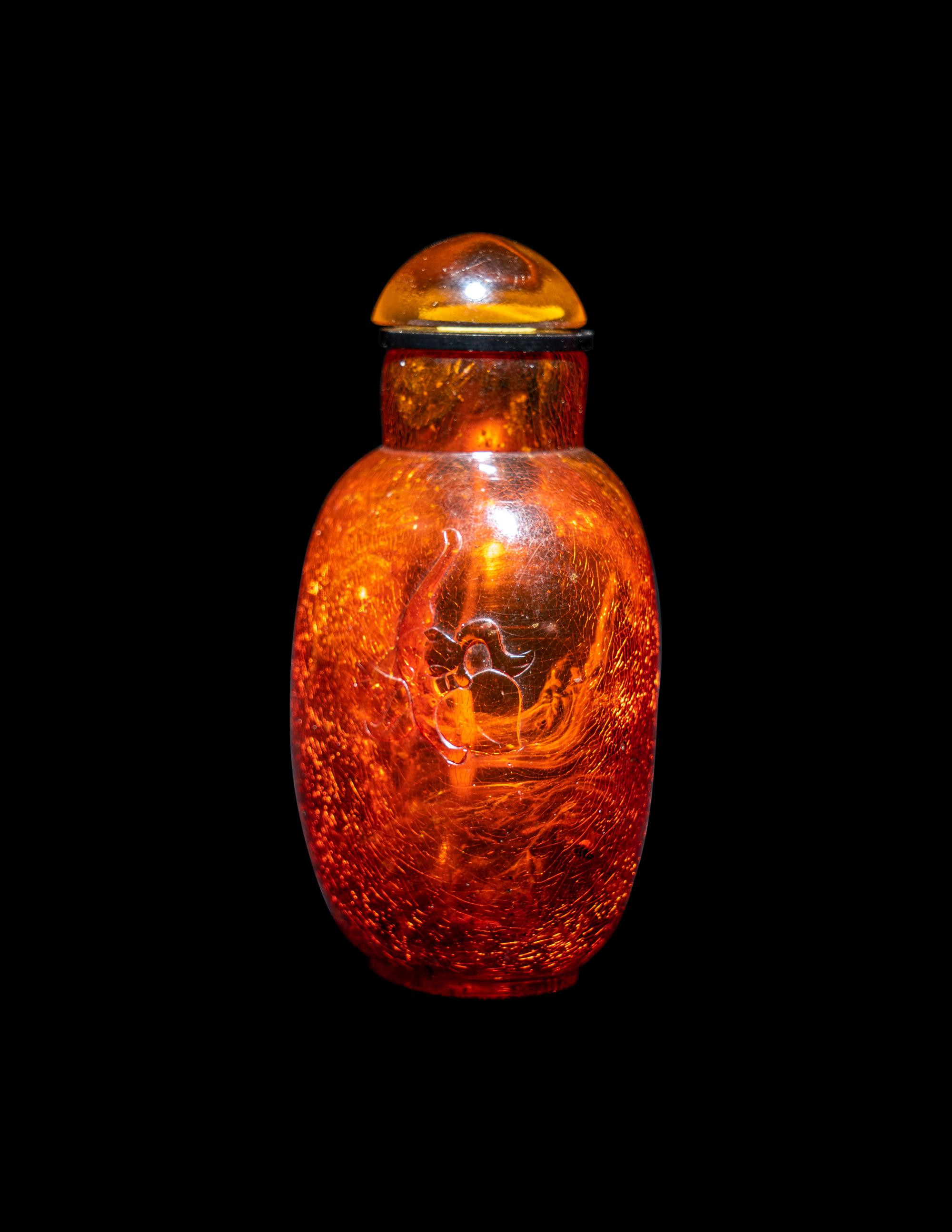 A Chinese Amber Snuff Bottle