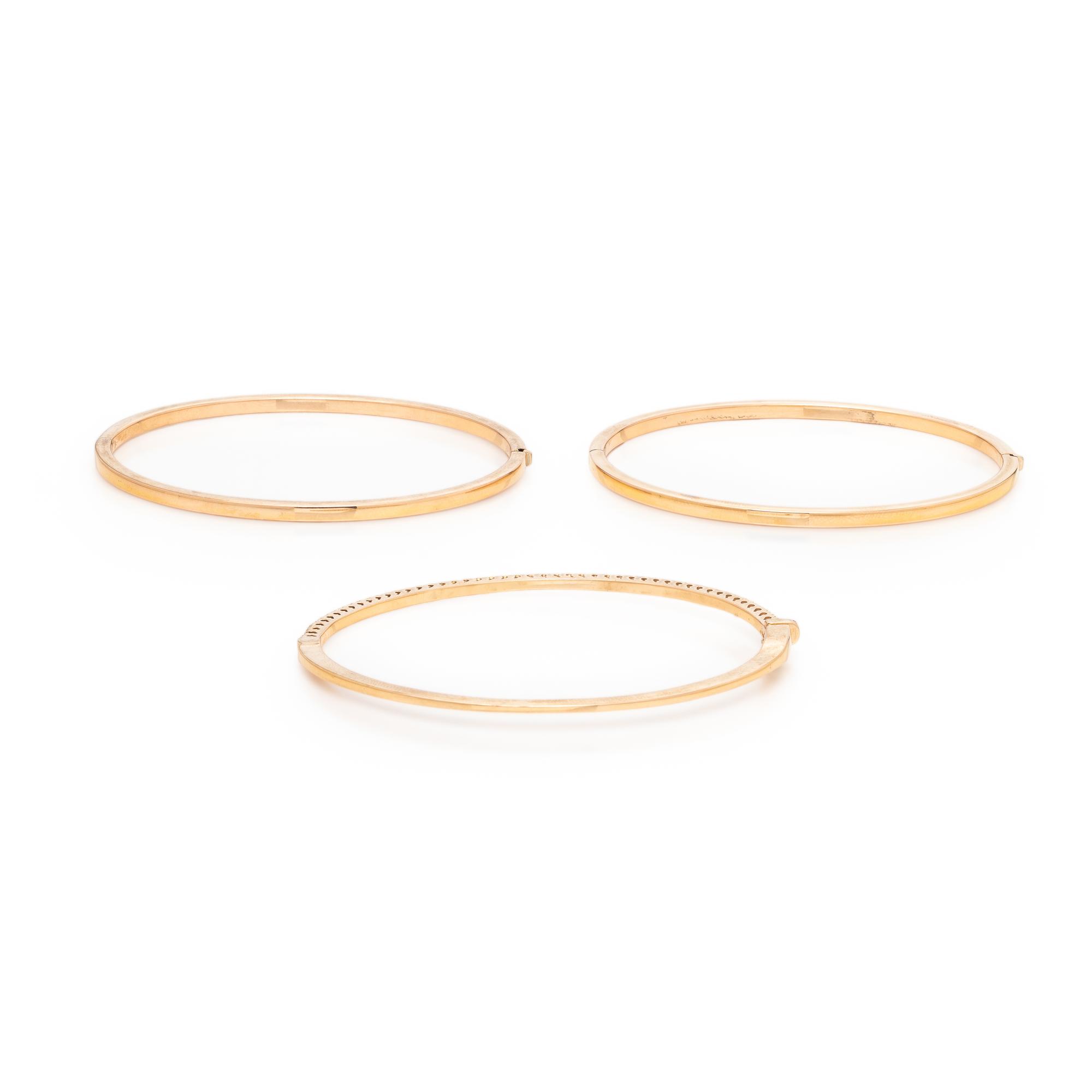 Collection of Rose Gold Bangle Bracelets