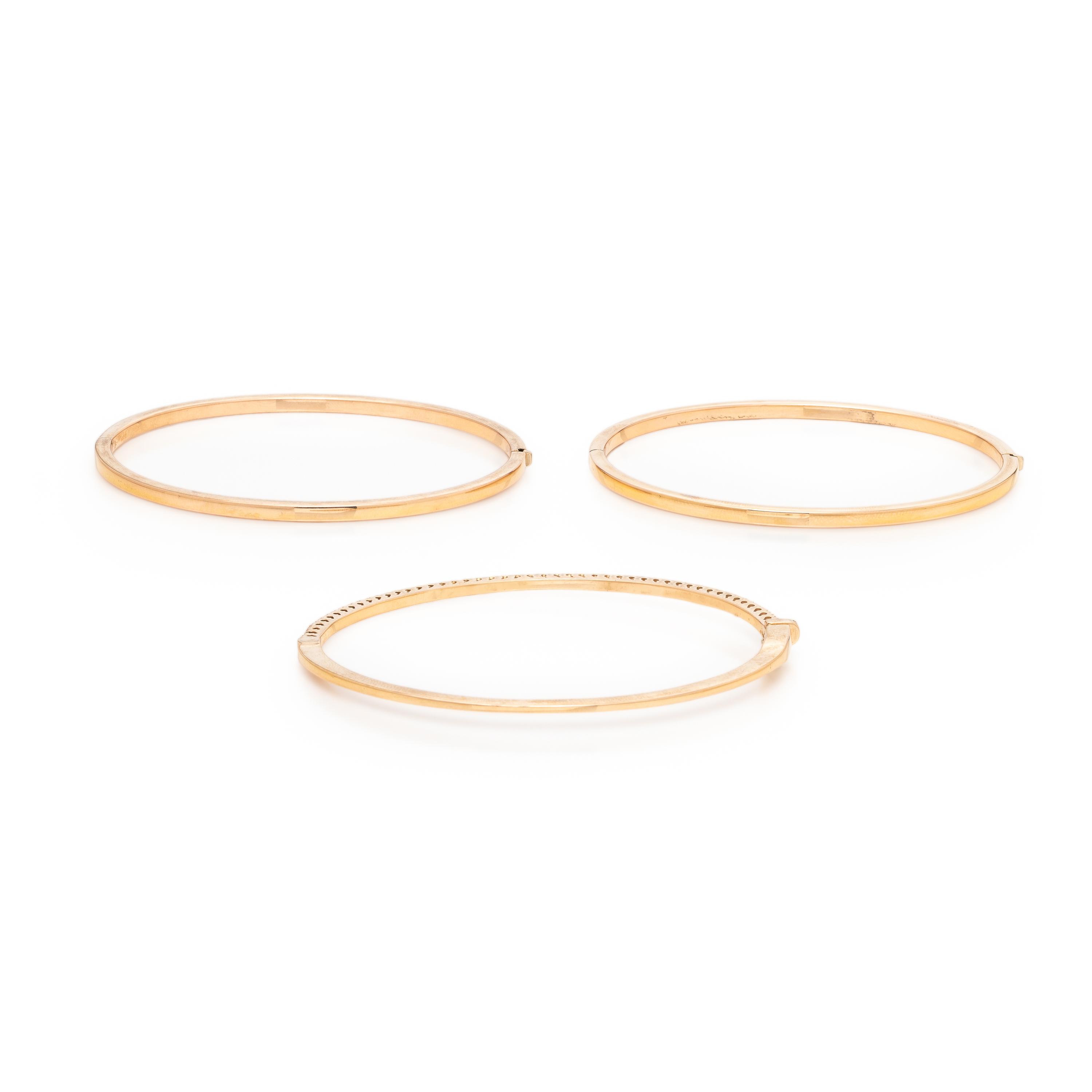 Collection of Rose Gold Bangle Bracelets