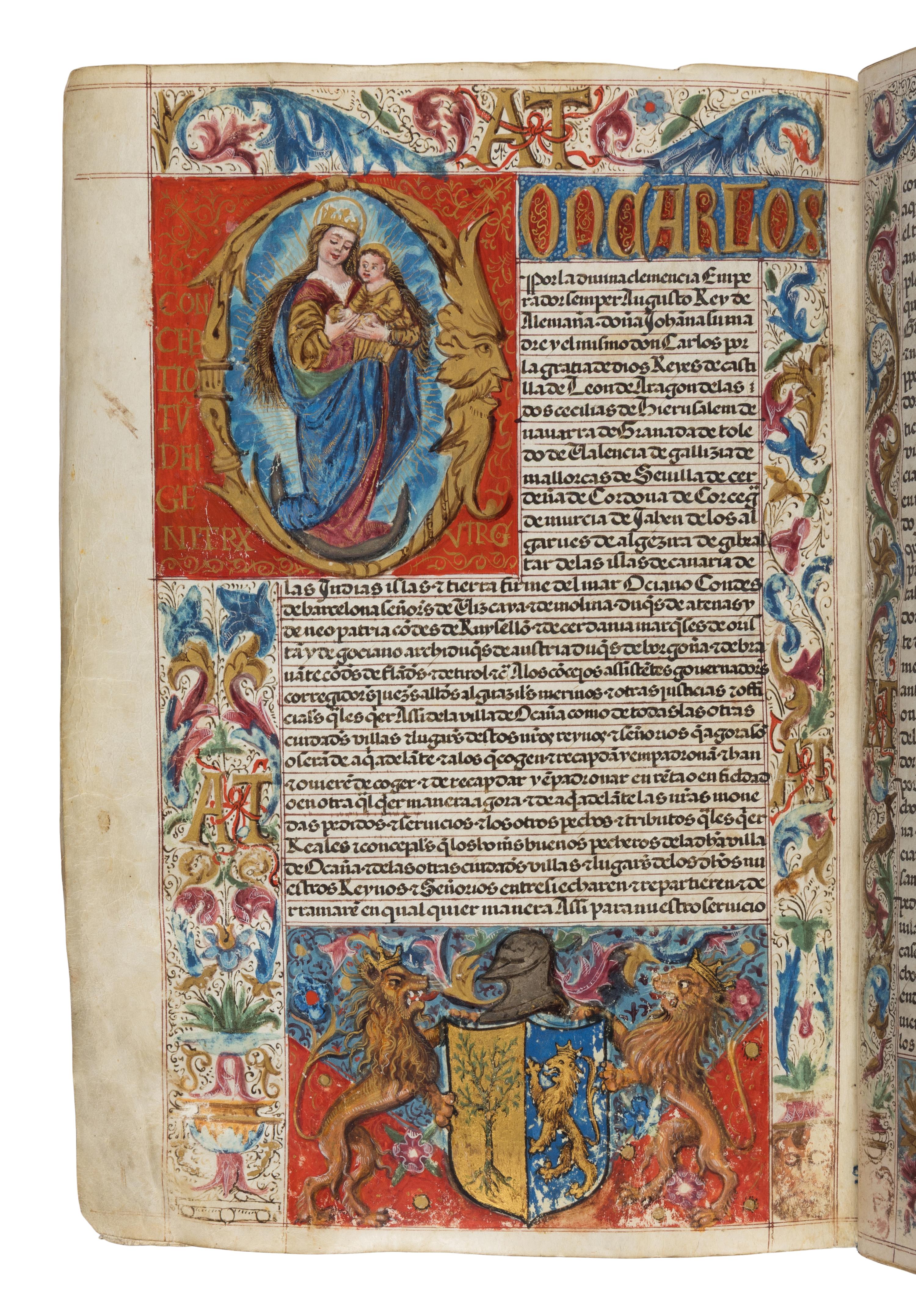 Real Chancillería de Granada Carta Ejecutoria (in favor of Gabriel de Montalván), in Spanish, illuminated manuscript on vellum, [Granada, ca 1533].