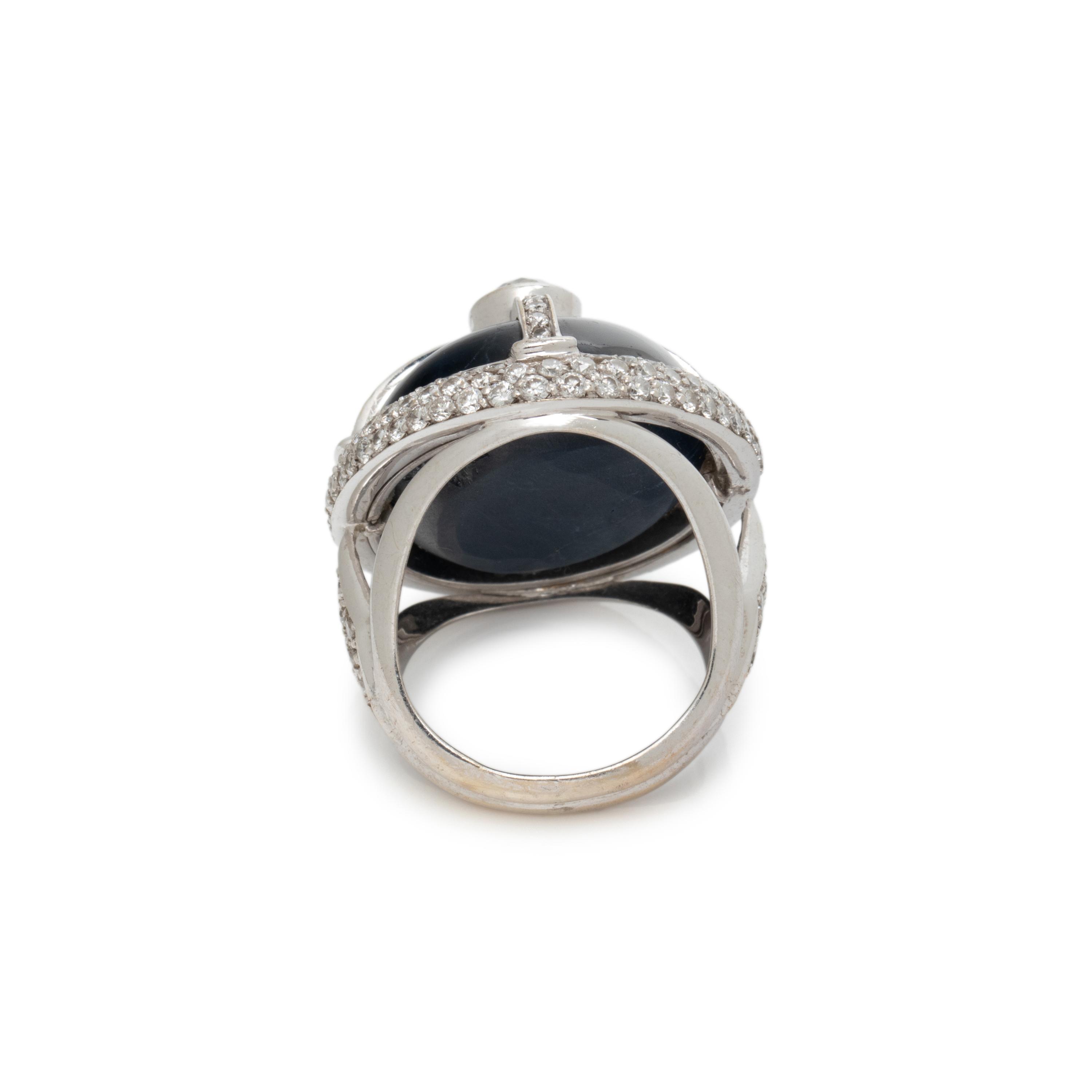 STAR SAPPHIRE AND DIAMOND RING