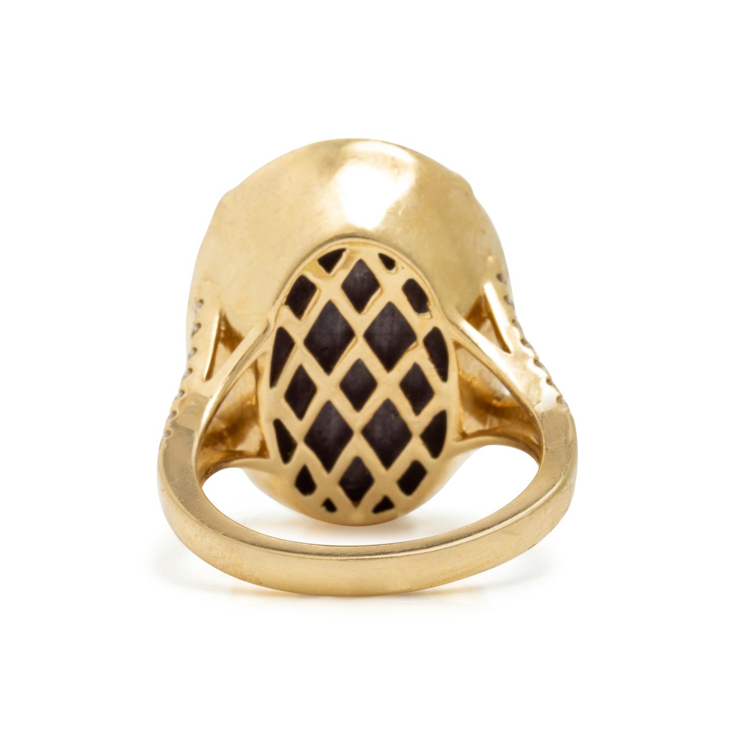Star Purple Sapphire, Diamond, and Yellow Gold Ring