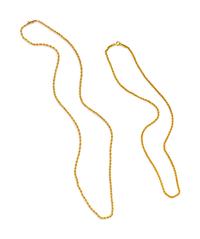 A Collection of 14 Karat Yellow Gold Chains,