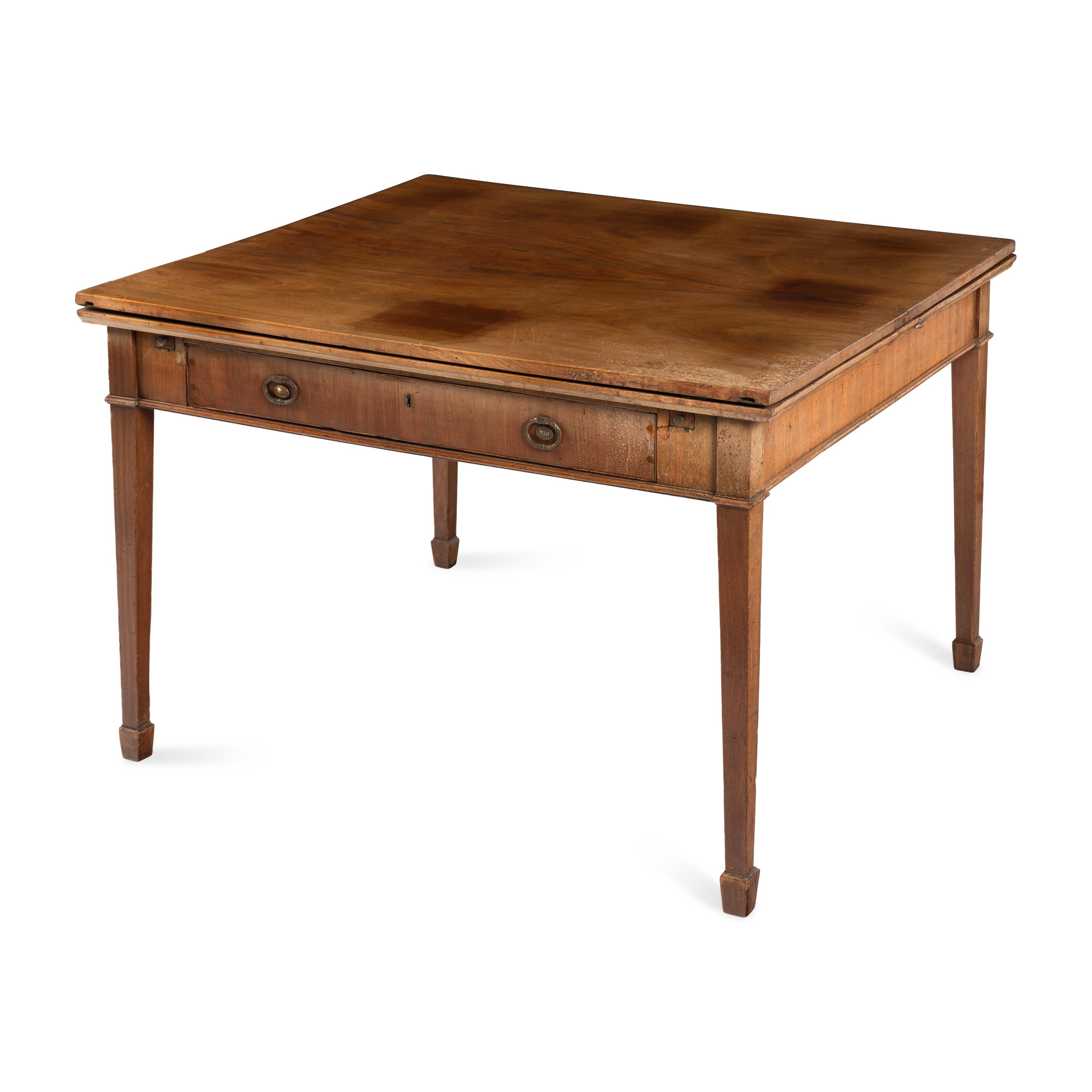 A Regency Mahogany Draw-Leaf Game Table