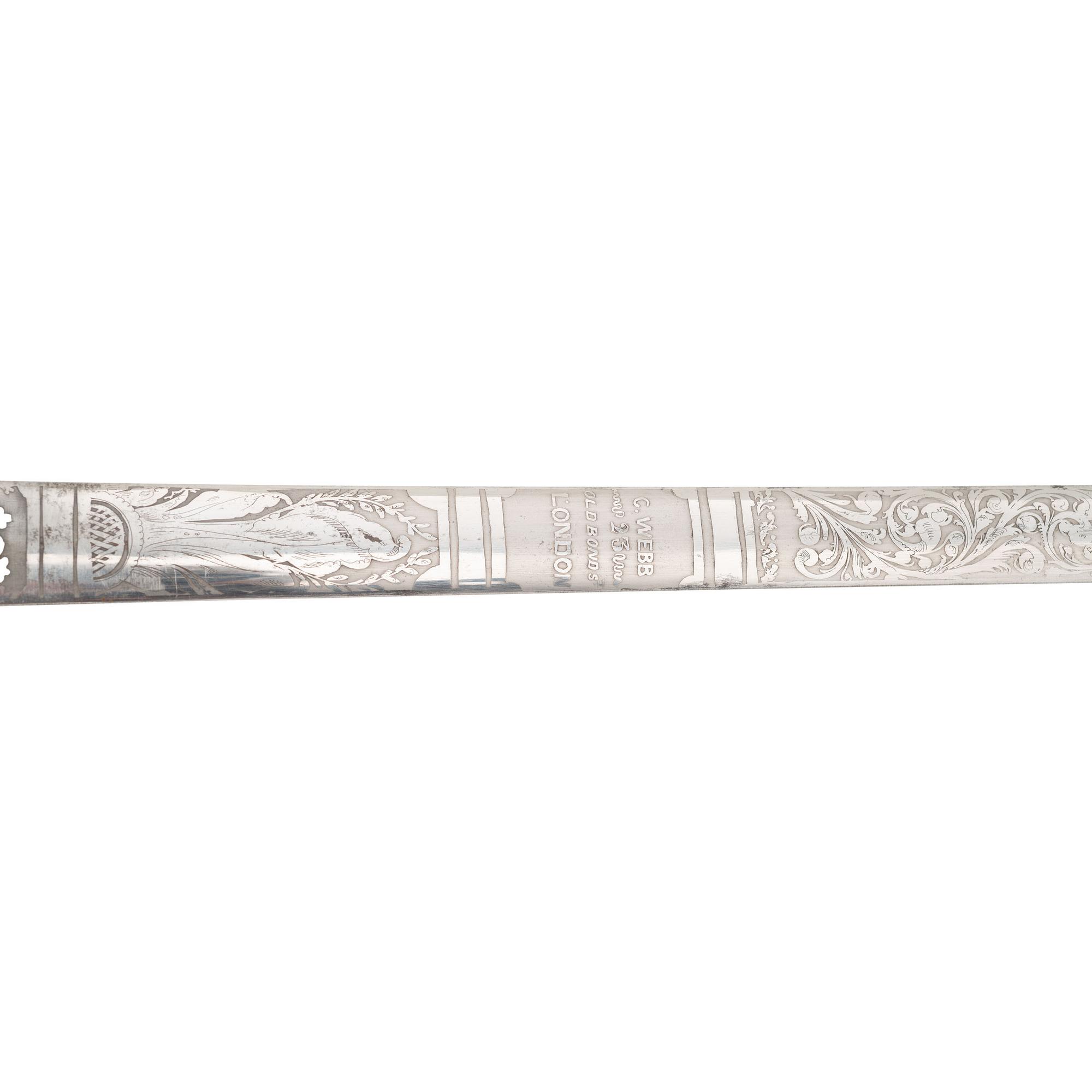 Fine Victorian Gilt Hilt & Etched Blade Court Sword by Charles Webb