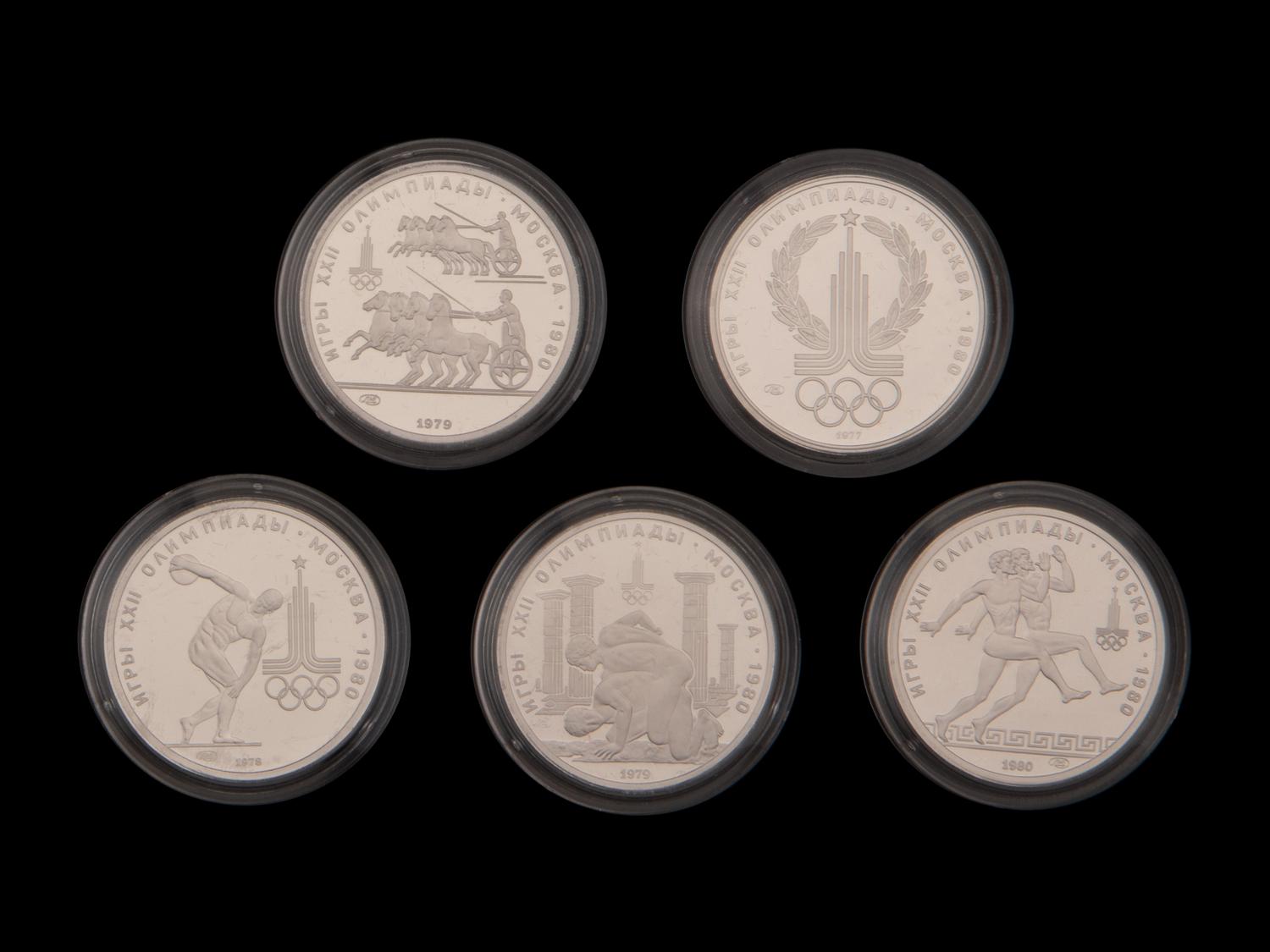 [SOVIET UNION] A 5-Coin 1980 Summer Olympic Games Commemorative 150 Ruble Platinum Proof Set