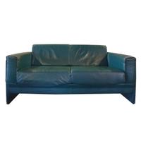 A Pair of Mid-Century Leather Sofas, from the Milan Airport 61" W x 35" D x 30" H — Italy, Mid-20th Century