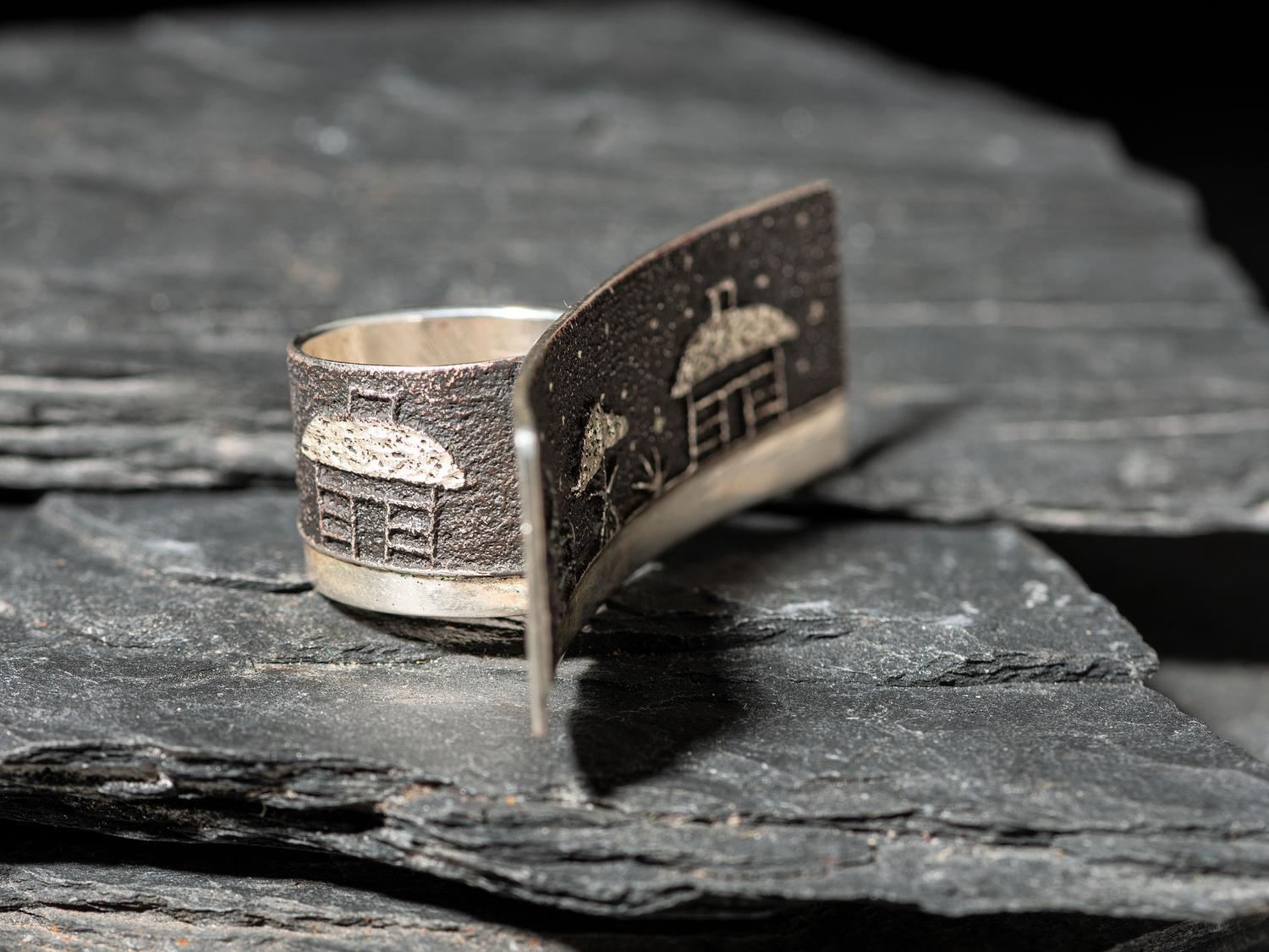 Tufa Cast Silver Ring
