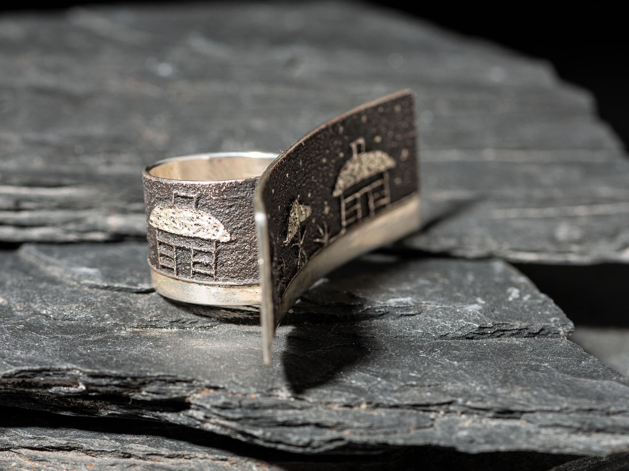 Tufa Cast Silver Ring
