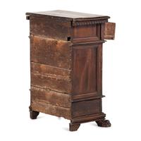 An English Tulip Inlaid Oak Cabinet