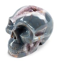A Continental Carved Agate Geode Skull