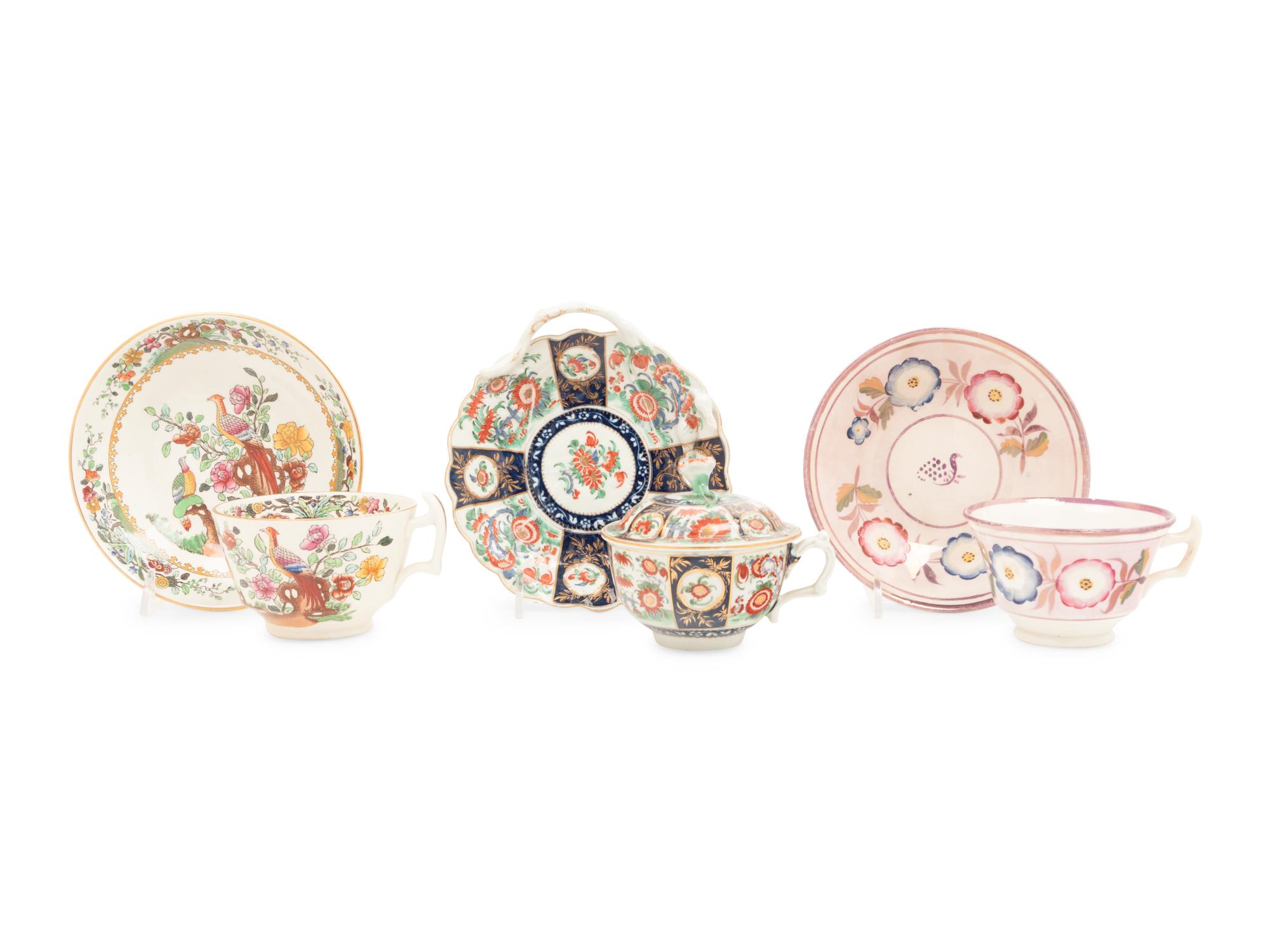 Three Porcelain Teacup and Saucer Sets