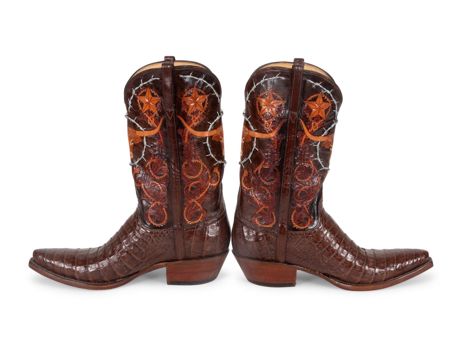 Lucchese Brown Caiman Boots