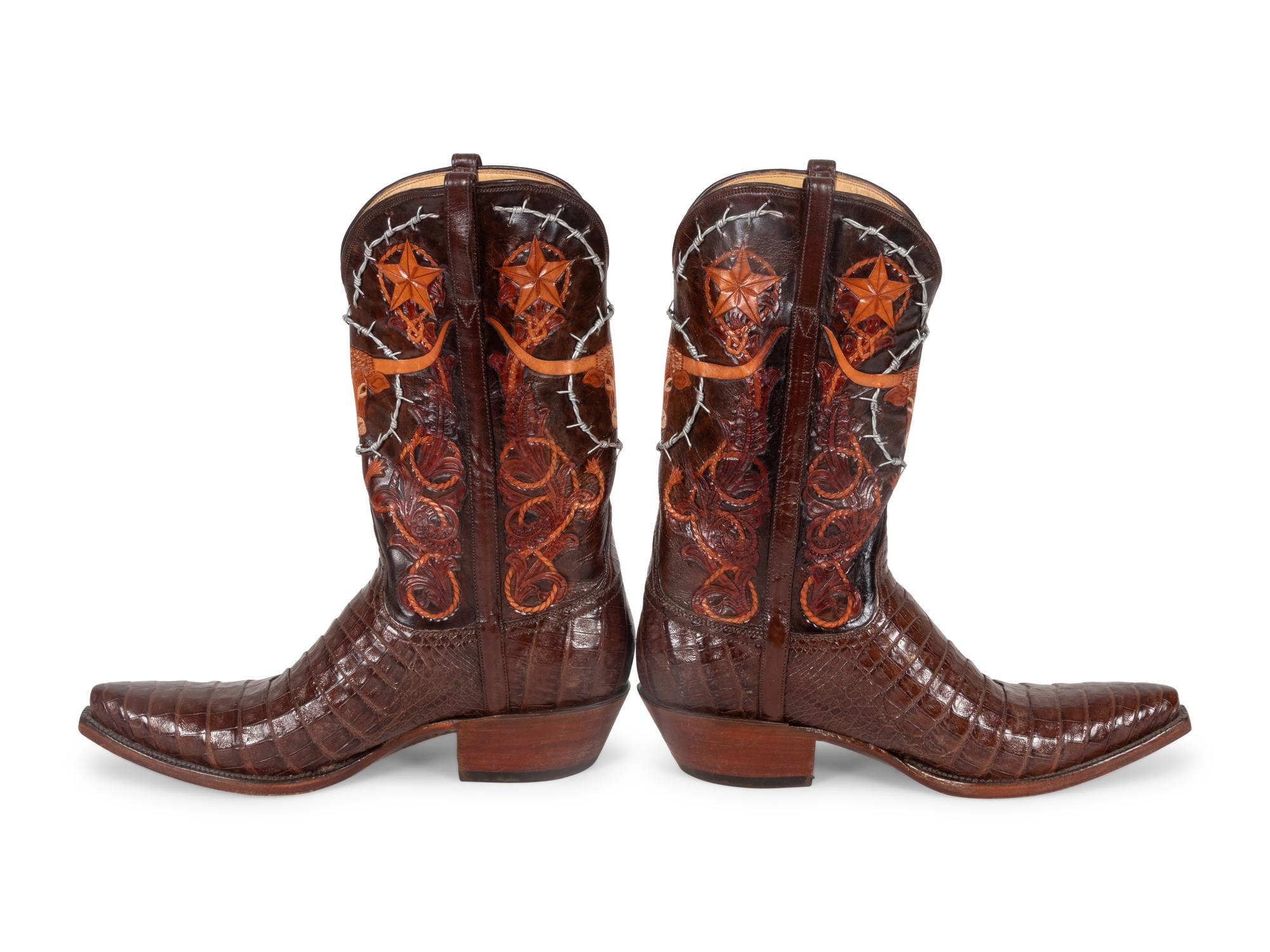 Lucchese Brown Caiman Boots